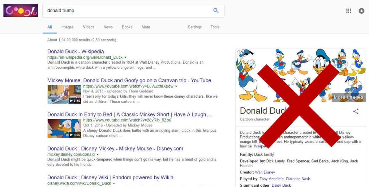 Example of bad search results explaining the importance of Google SEO